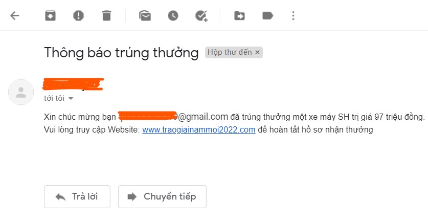 Email lua dao